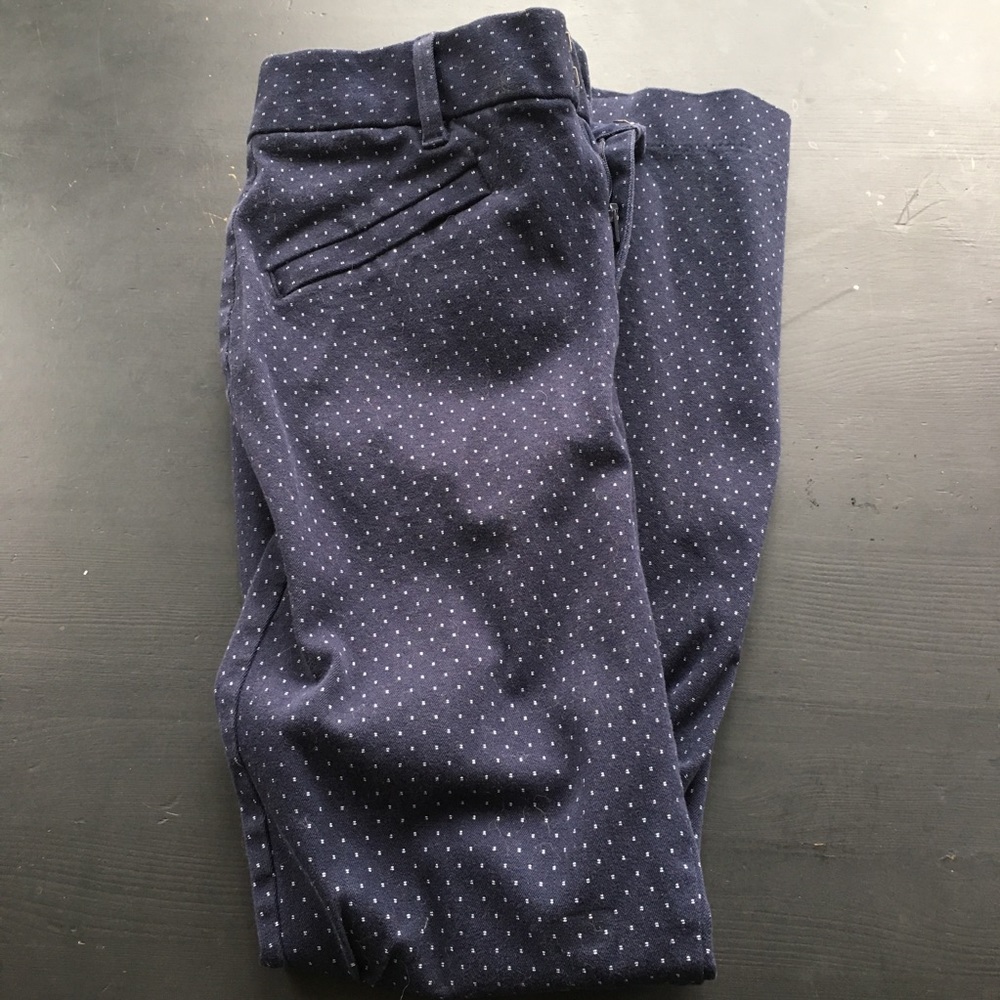 Gap Curvy Skinny Ankle Pant in Navy Harbour Dot